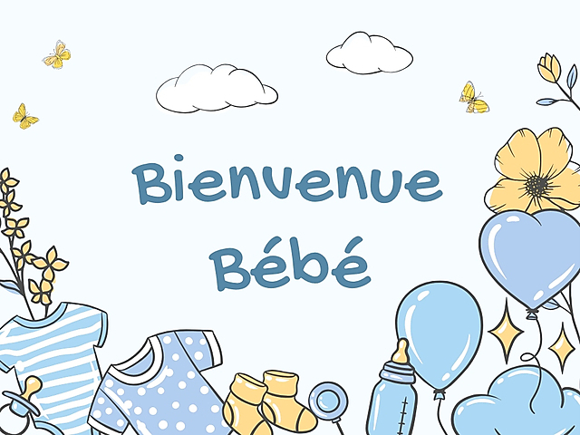 Couverture carte de naissance bienvenue bébé