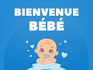 Couverture carte de naissance bienvenue bébé illustration