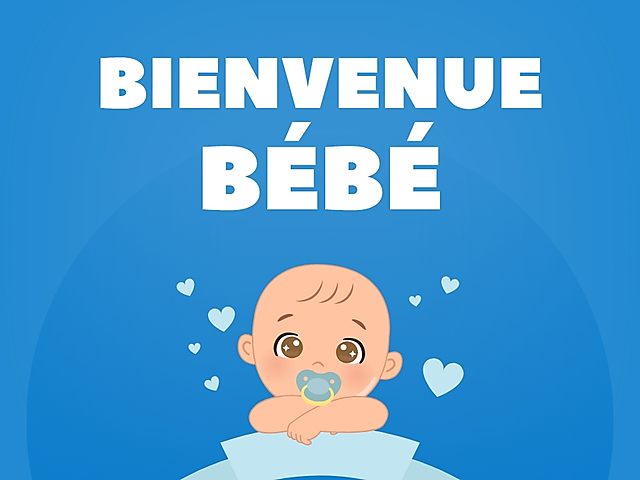 Couverture carte de naissance bienvenue bébé illustration