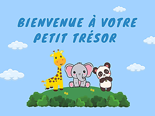 Couverture carte de naissance bienvenue petit trésor