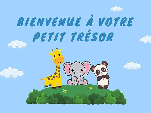 Couverture carte de naissance bienvenue petit trésor