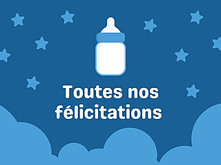 Couverture carte de naissance félicitations biberon