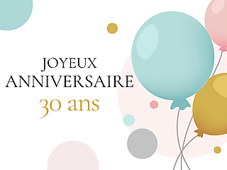Couverture carte anniversaire 30 ans