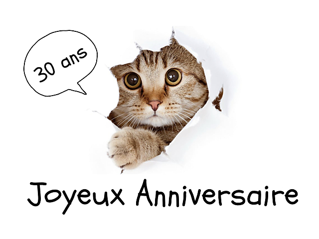Couverture carte anniversaire 30 ans