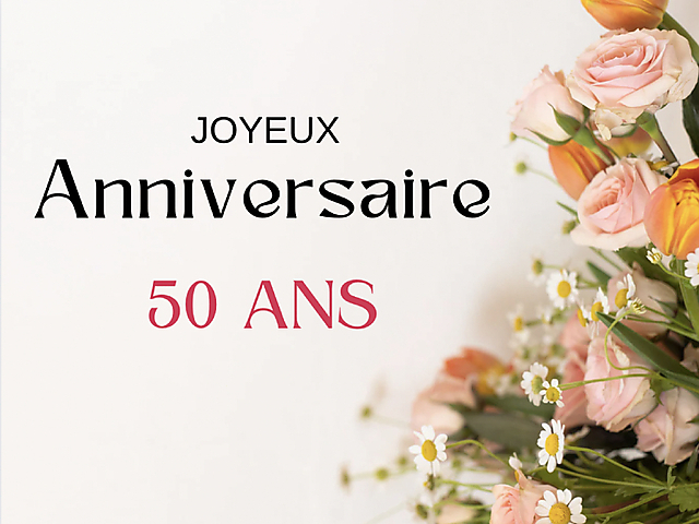 Couverture carte anniversaire 50 ans