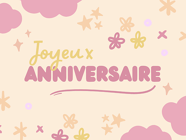 Couverture carte anniversaire fille