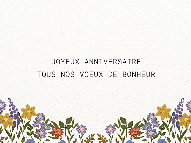 Couverture carte anniversaire bouquet