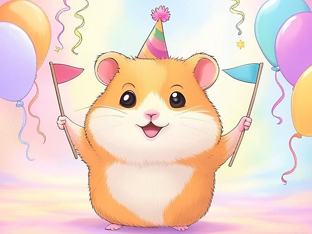 Couverture carte virtuelle anniversaire hamster