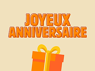 Couverture carte anniversaire cadeau orange