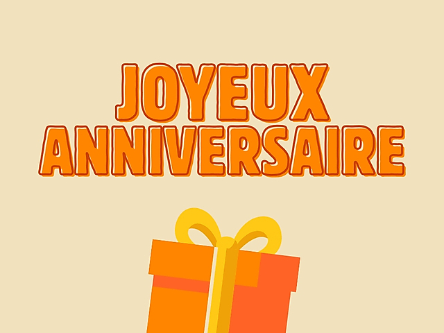 Couverture carte anniversaire cadeau orange