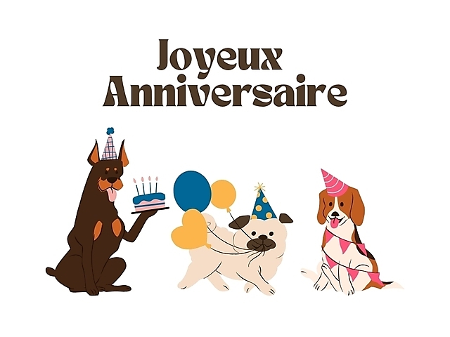 Couverture carte anniversaire chiens