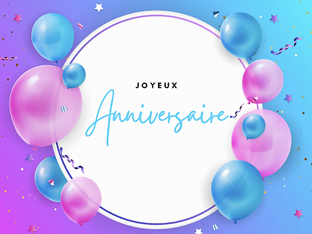 Couverture carte anniversaire ballon rose