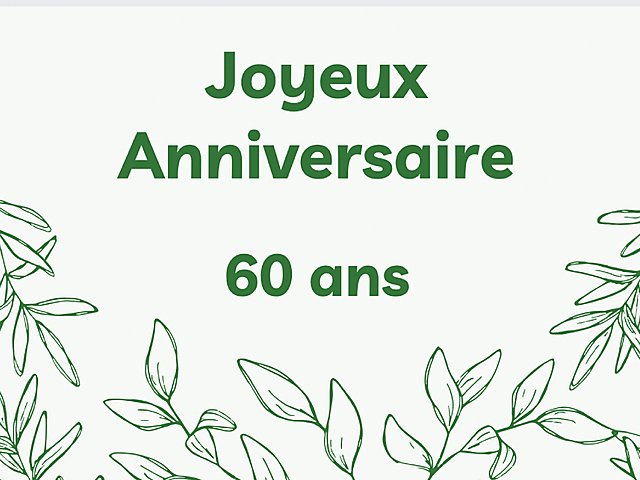 Couverture carte anniversaire bouquet 60 ans