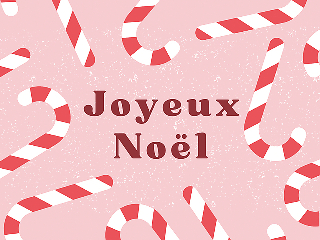 Couverture carte de noël bonbon