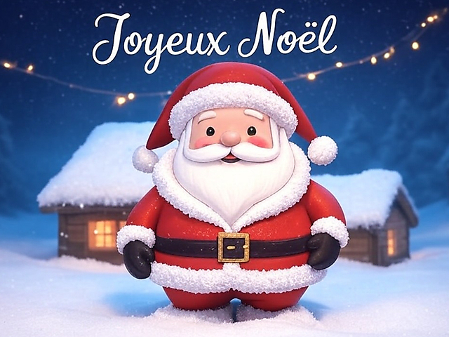 Couverture carte de noël illustration papa noël