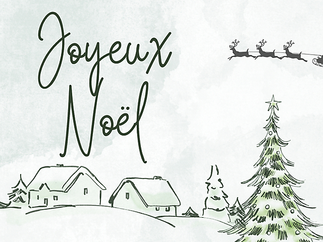 Couverture carte de noël village