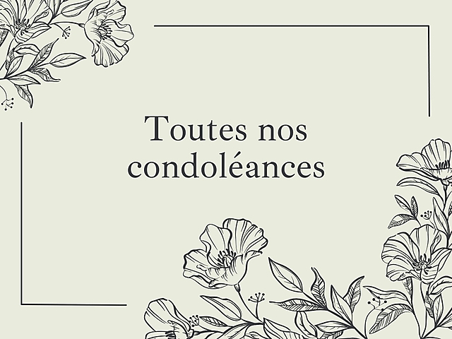 Couverture carte de condoléances