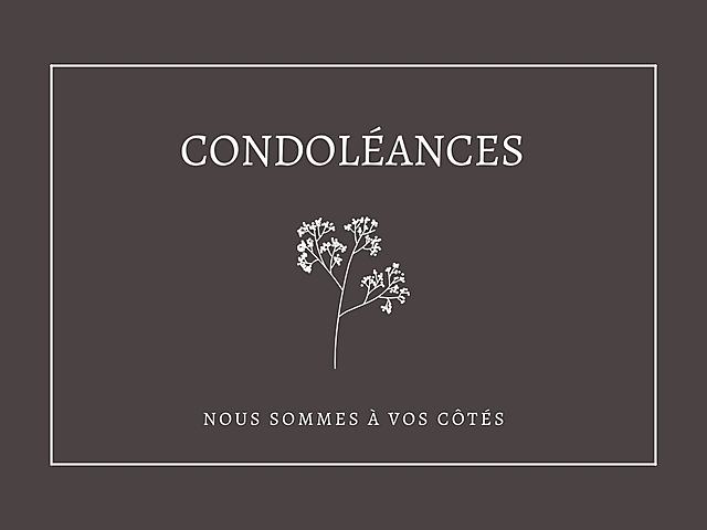 Couverture carte de condoléances minimaliste