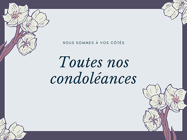 Couverture carte de condoléances coloré