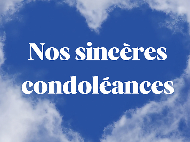 Couverture carte de condoléances ciel et coeur