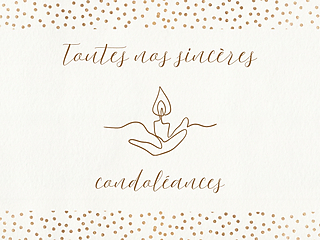 Couverture carte de condoléances dessin bougie