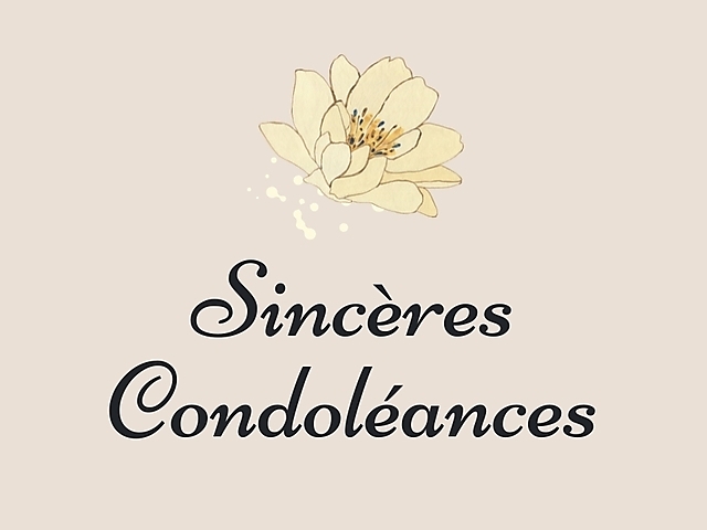 Couverture carte de condoléances fleur