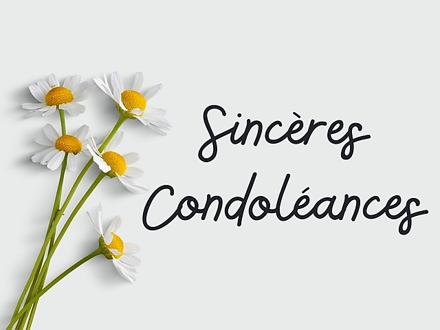 Couverture carte de condoléances fleurs