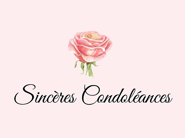 Couverture carte de condoléances rose