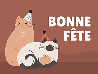 Couverture carte bonne fête chats