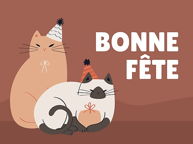 Couverture carte bonne fête chats