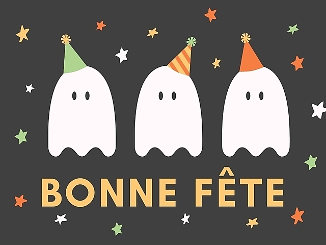 Couverture carte bonne fête fantômes