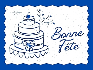 Couverture carte bonne fête gâteau