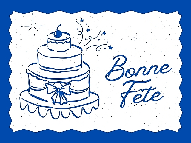 Couverture carte bonne fête gâteau