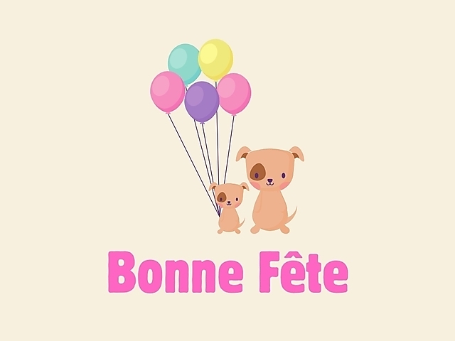 Couverture carte bonne fête petit chien