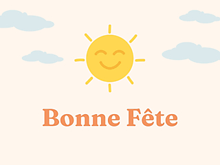 Couverture carte bonne fête soleil souriant