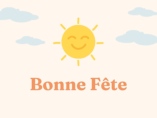 Couverture carte bonne fête soleil souriant