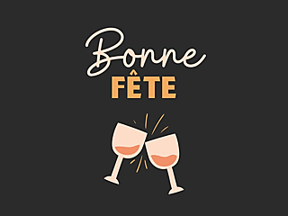 Couverture carte bonne fête verres