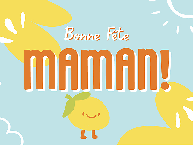 Couverture carte bonne fête maman citron