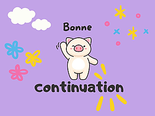 Couverture carte de départ cochon bonne continuation