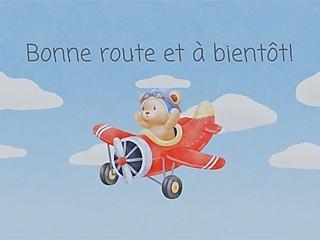 Couverture carte de départ ourson avion