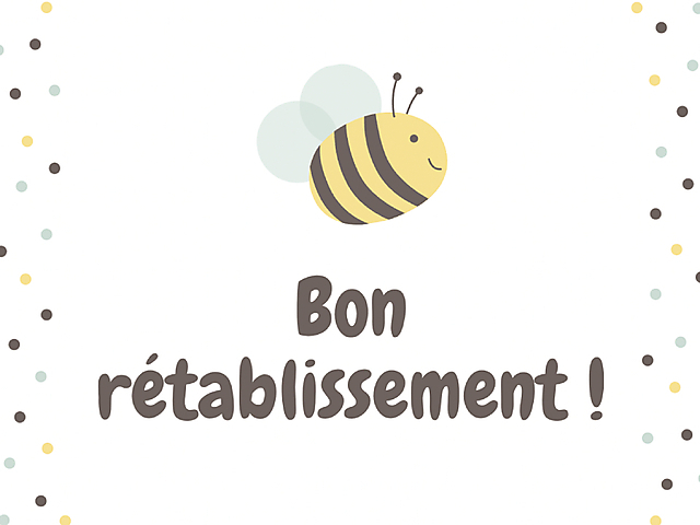 Couverture carte de bon rétablissement abeille