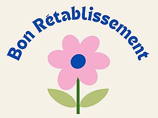 Couverture carte de bon rétablissement fleur rose