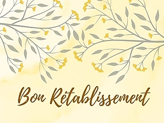 Couverture carte de bon rétablissement florale jaune