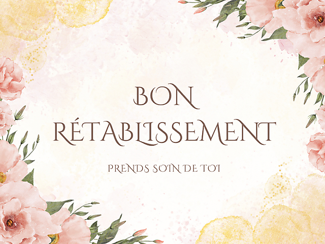 Couverture carte de bon rétablissement fleurs