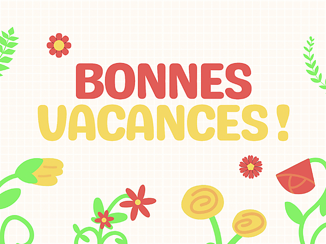 Couverture carte bonnes vacances dessin fleurs