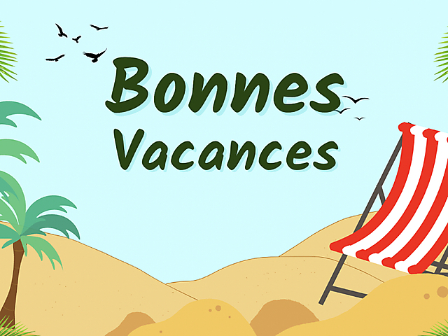 Couverture carte bonnes vacances transat et palmier