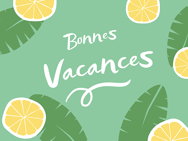 Couverture carte bonnes vacances citron