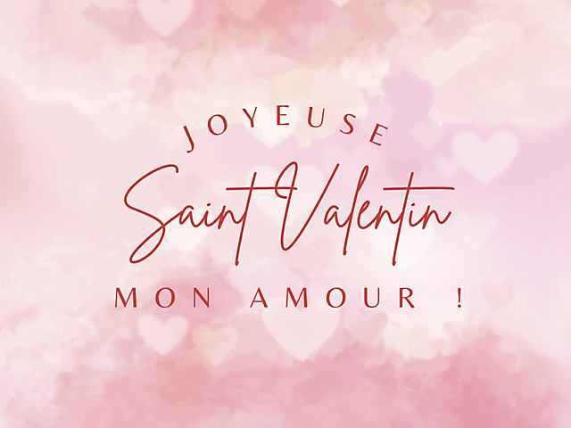 Couverture carte d'amour rose pour la saint valentin