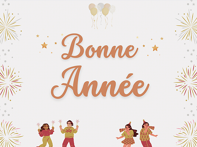 Couverture carte de bonne année soirée