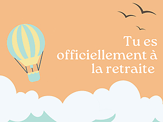 Couverture carte de départ à la retraite ballon